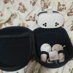 Meta Quest 3S 256GB VR headset bundle with controllers, charger and travel case
